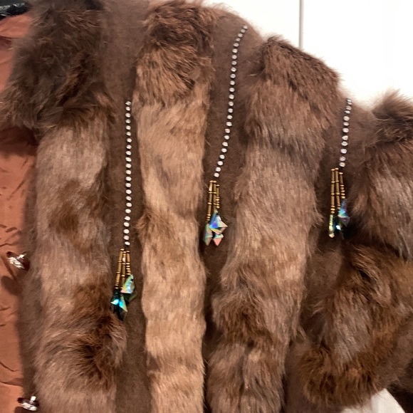 Angora Rabbit Fur Hair Vintage Genuine Embellished Rhinestone Jacket Size Large - Picture 13 of 14